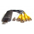 חיבור USB חיצוני ל-4 מצלמות + ערוצ אודיו DVR
